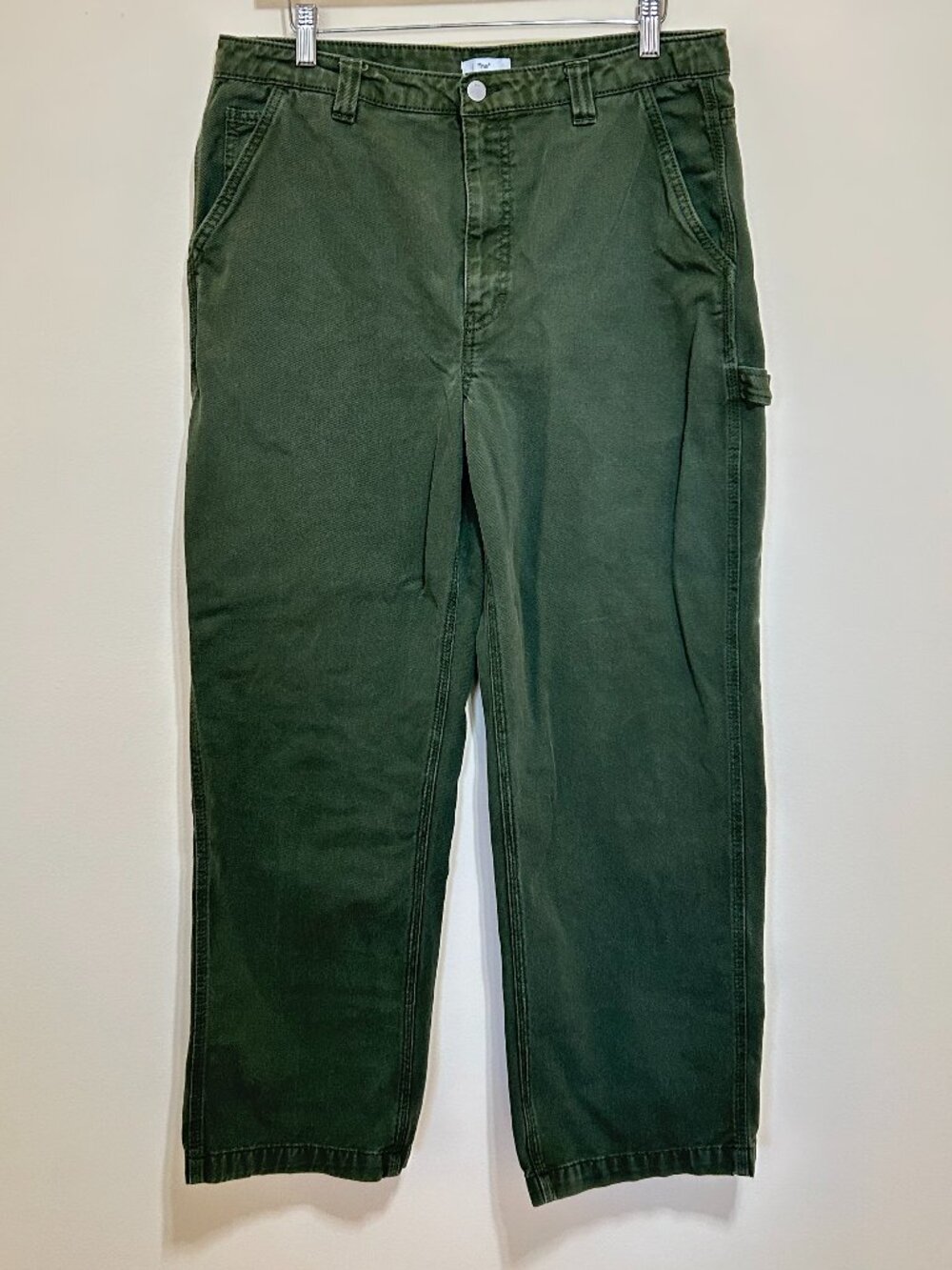 Aritzia Tna Greenwich Carpenter High Rise Straight Leg Pant Green Size 12